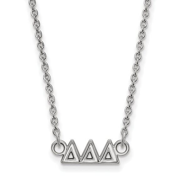 Sterling Silver Delta Delta Delta XS (Tiny) Greek Letters Necklace - Picture 1 of 5